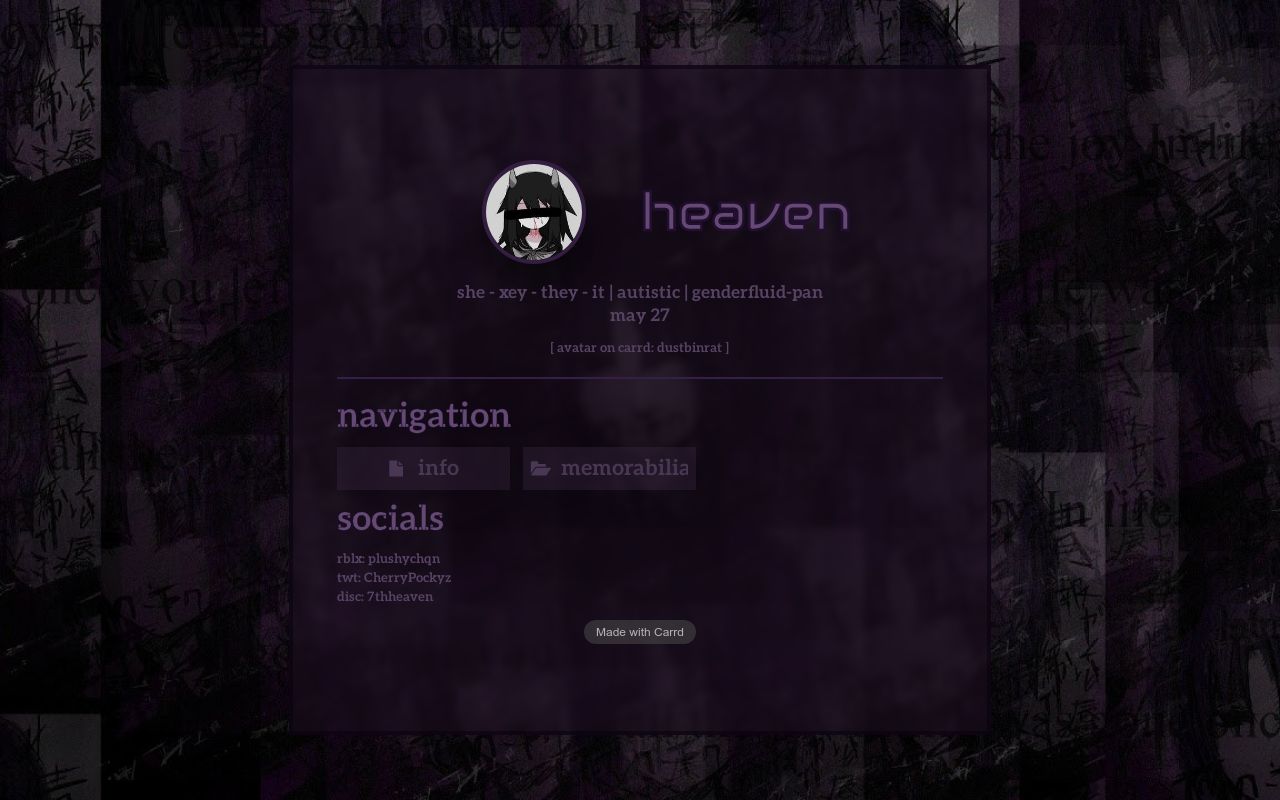 Carrd profile picture for @heavens